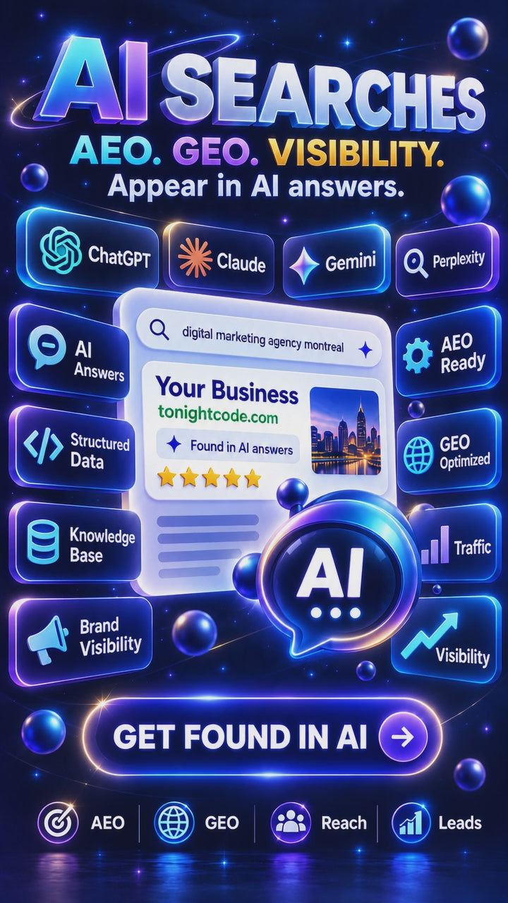 Ai search Engines optimisation (AEO and GEO visibility), appear in Ai 